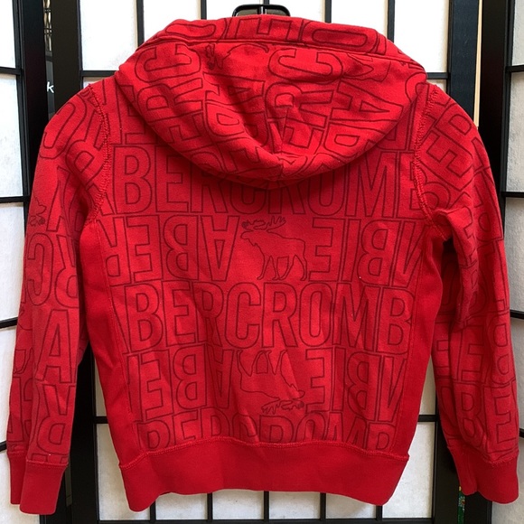 Abercrombie Kids Red Logo Zip Up Hoodie - Picture 3 of 3